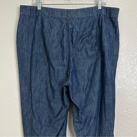 Lane Bryant Women's 100% Cotton Chambray Wide Leg Trouser Pants, Size 18 - Picture 7 of 11
